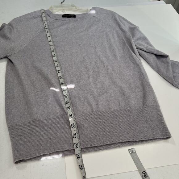 Banana Republic Sweater Womens L Gray Long Sleeve 100% Merino Wool Lightweight - Picture 9 of 10